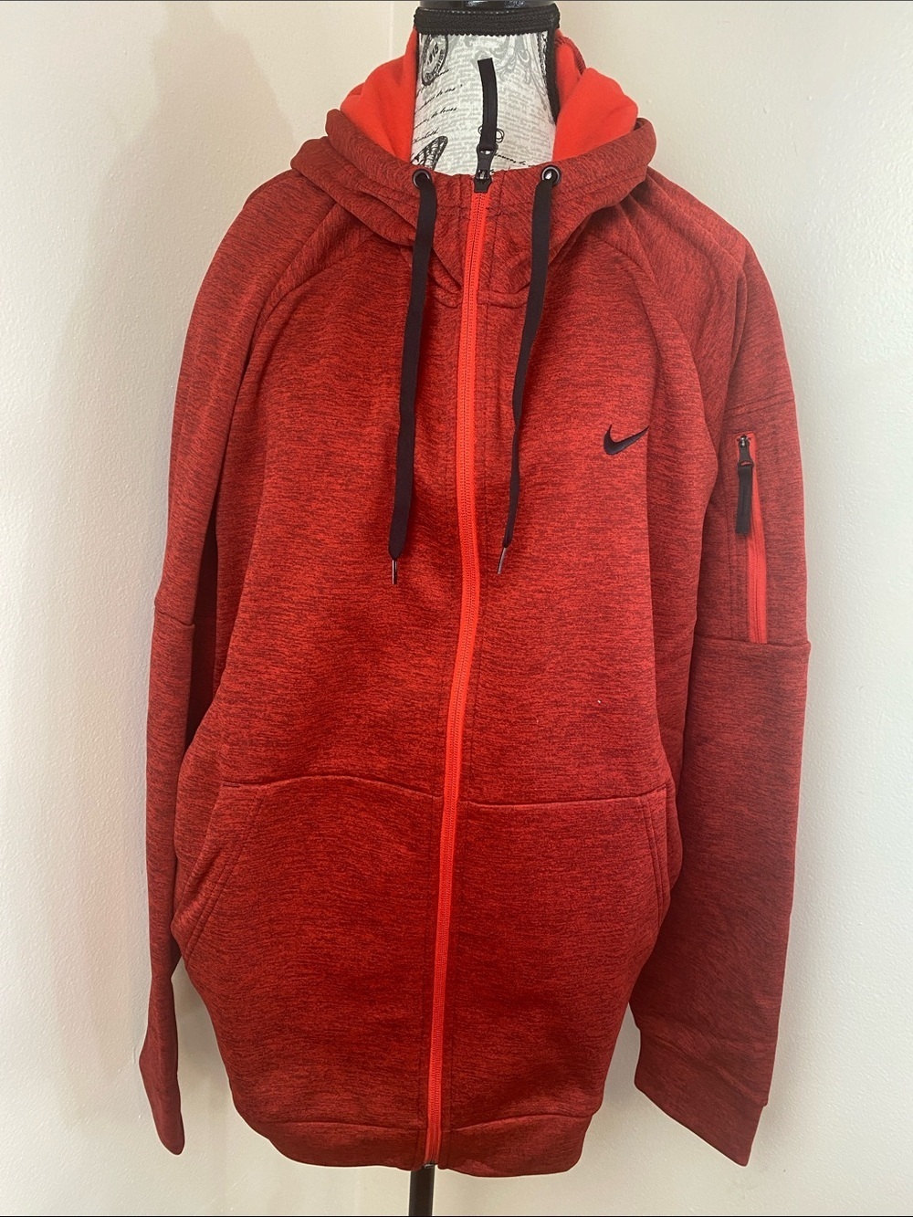 Nike Men's Full-Zip Jacket - Team Red Heather with Black Trim